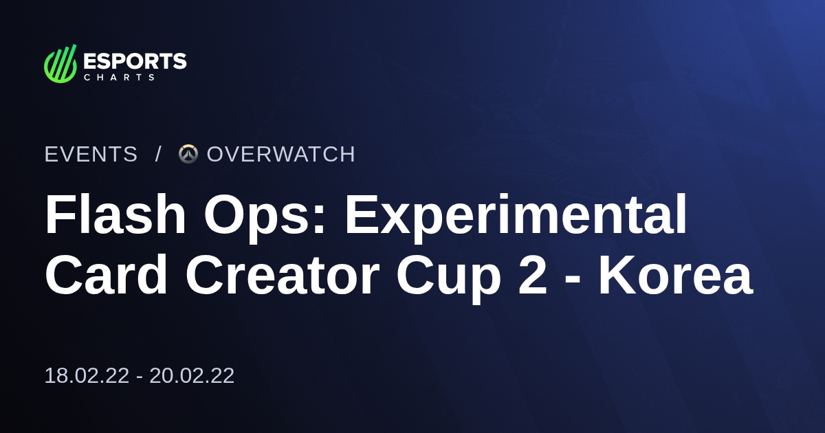 Flash Ops Experimental Card Creator Cup 2 Korea OW Viewership