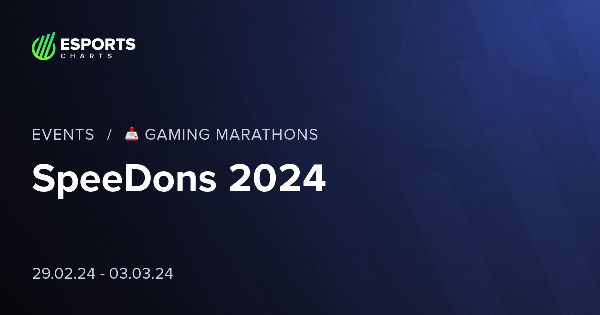 SPEEDONS 2024 - Marathons - Viewership, Overview, Prize Pool | Esports ...